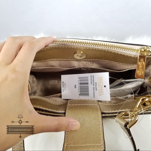 NWT Michael Kors Vanilla Gold Kellen Xs Satchel - Picture 5 of 8
